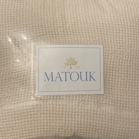 Matouk Waffle Knit Blanket In Ivory Full Queen Retails $648 - Picture 6 of 7
